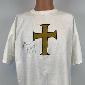 Tony Vincent Cross Bible Cross Single Stitch T Shirt Vtg 90s Christian Singer XL